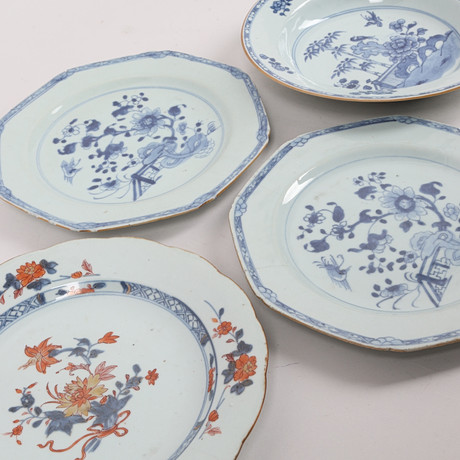 TALLRIKAR, 4 st, porslin, Kina, 1700/1800-tal. på auktion hos Ekenbergs Auktioner