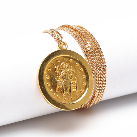 HALSBAND med MEDALJ, S:t Olofsmedaljen, 18K, Guld, vikt cirka 12 gram. på auktion hos Gomér & Andersson Linköping