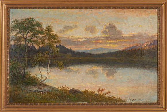 AUGUST JANSSON (1851-1915). Landskapsmåleri, olja på pannå. signerad. på auktion hos Stockholms Auktionsverk Sickla