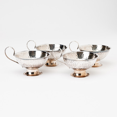 PUNSCHKOPPAR, 4 st, silver, GAB, 1978. på auktion hos Auktionshuset Kolonn