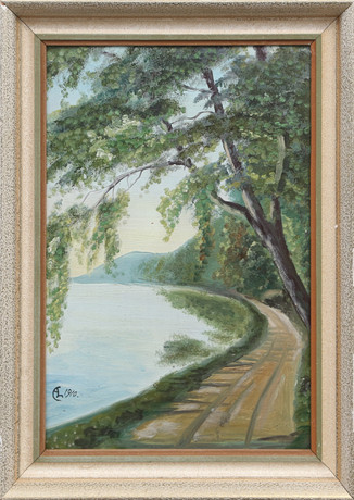 OIDENTIFIERAD KONSTNÄR. OLJA, på pannå, monogramsignerad, 1910. på auktion hos Kalmar Auktionsverk