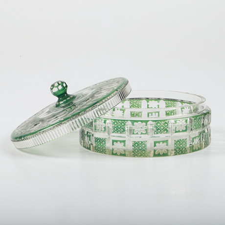 LOCKASK, slipat glas, 1900-tal. på auktion hos Helsingborgs Auktionskammare