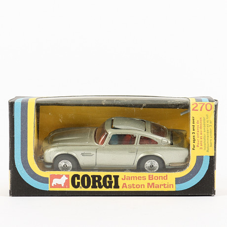 CORGI 270 Aston Martin James Bond. originalkartong. på auktion hos Karlstad Hammarö Auktionsverk