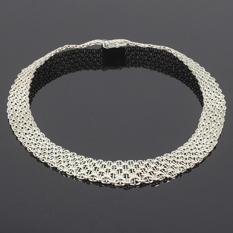 COLLIER, Sterling silver, doserat 4 radigt x-län, Golden Swan , Stockholm. 19/2000-tal. på auktion hos Stadsauktion Sundsvall