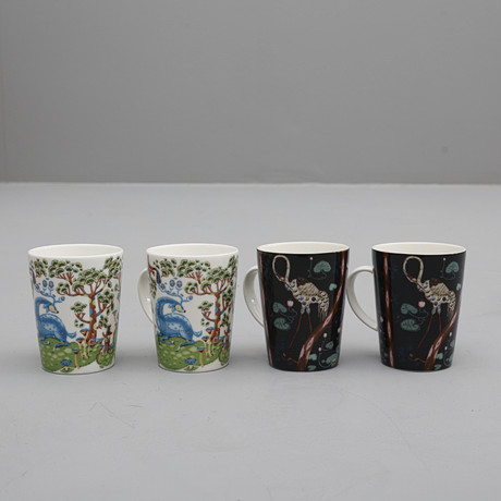 MUGGAR, 4st, porslin, "Taika", Heikki Orvola, Iittala, 2000-tal. på auktion hos Södermanlands Auktionsverk