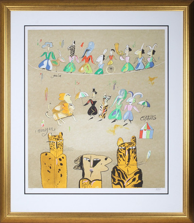 MADELEINE PYK. "Circus", färglitografi, signerad och numrerad 116/450. på auktion hos Stadsauktion Sundsvall