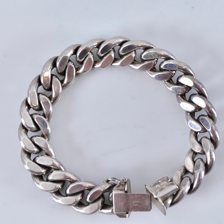 ARMLÄNK, manglad pansar, sterlingsilver, Italien. på auktion hos Halmstads Auktionskammare