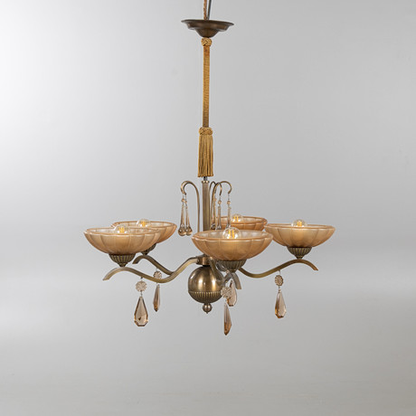 TAKLAMPA, 5-armad, 1930/40-tal. på auktion hos Stockholms Auktionsverk Helsingborg