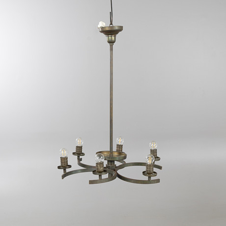 TAKLAMPA, Swedish grace, 6-armad, 1930-tal. på auktion hos Stockholms Auktionsverk Helsingborg