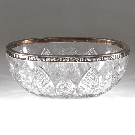 SKÅL, glas med kant av silver, K Andersson 1916. på auktion hos Stadsauktion Sundsvall