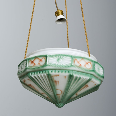 TAKLAMPA, ampel, jugend, art nouveau, 1910/20-tal. på auktion hos Formstad Auktioner