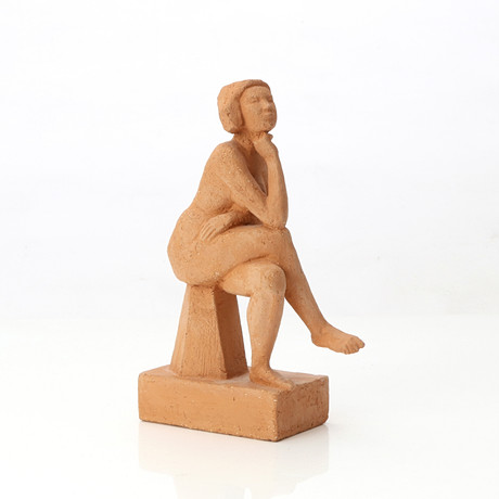 EMIL NÄSVALL, SKULPTUR. Terracotta, signerad och daterad 1964. på auktion hos Skånes Auktionsverk