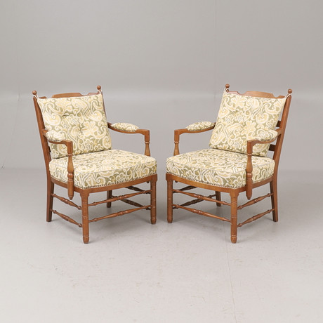 FÅTÖLJER, 2 stycken, Fischer Collection, Tyskland. på auktion hos RA Auktionsverket Norrköping
