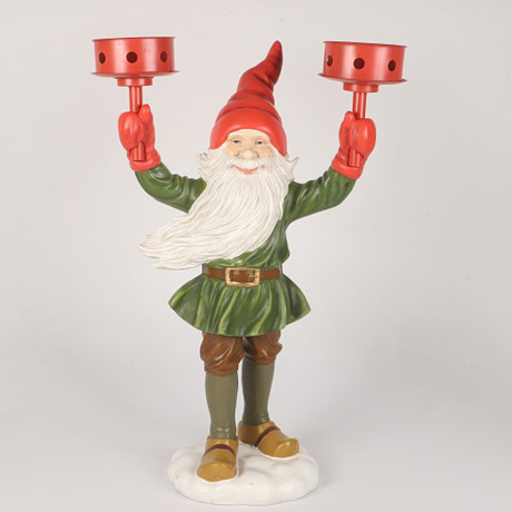JENNY NYSTRÖM. EFTER. Figurin, tomte med marschallhållare, konstmassa, Fyrklövern. på auktion hos Helsingborgs Auktionskammare