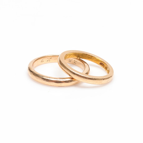 RINGAR, guld, 2 st, 18k, ca 10,5 gram. på auktion hos Gomér & Andersson Linköping