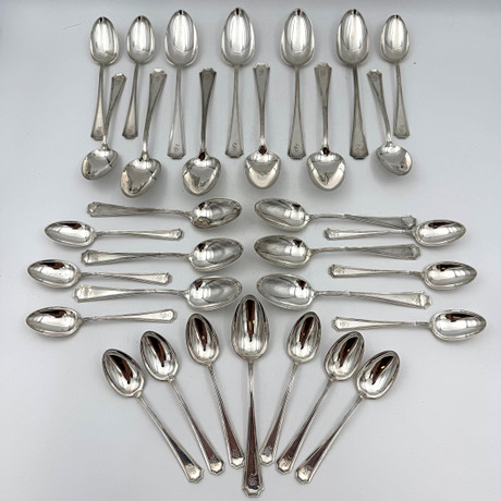 GORHAM MANUFACTURING COMPANY, besticksdelar, 38 dlr, silver/925, "Fairfax", USA. Formgivningsår 1910. Total vi på auktion hos Skandia Auktion
