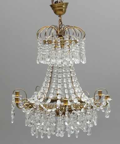 LJUSKRONA, 6 ljusarmar, empirestil, 1900-tal.