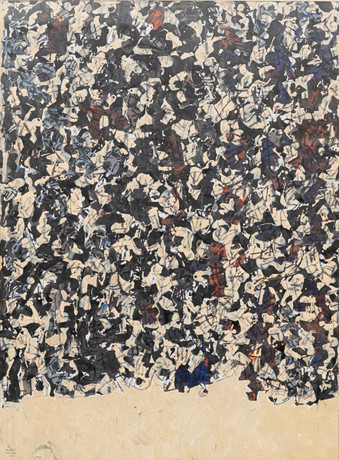 VALTER GIBSON (1928-2002). Komposition, blandteknik, signerad och daterad, 1993. på auktion hos Auktionshuset Kolonn