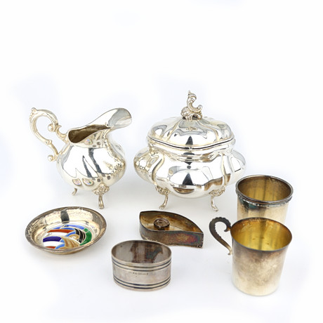SAMLING SILVERFÖREMÅL, 7 st. silver. på auktion hos Höganäs Auktionsverk