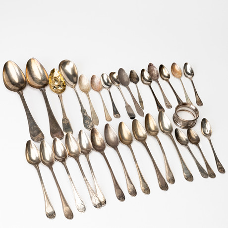 SKEDAR, silver, svenska och utländska stämplar, 1800/1900-tal. på auktion hos Auktionshuset Kolonn