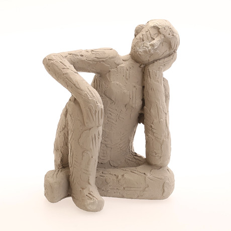 SKULPTUR, lergods, samtida. på auktion hos RA Auktionsverket Norrköping