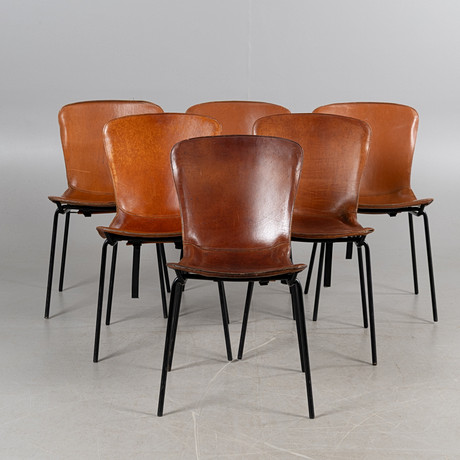 AXEL BJURSTRÖM. Stolar, 6 st, "Hammock", David design. på auktion hos Stockholms Auktionsverk Helsingborg
