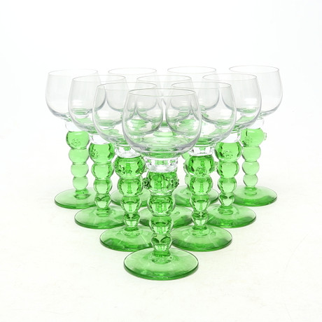 GLAS/REMMARE, 10 st, gröna ben. på auktion hos Kalmar Auktionsverk