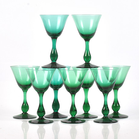 MONICA BRATT. Vinglas, 9 st, "Sven", glas, Reijmyre. på auktion hos Stadsauktion Sundsvall