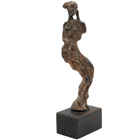ALLAN JÄDERÅS. SKULPTUR, figurstudie, signerad, brons, trä. på auktion hos Norrlands Auktionsverk