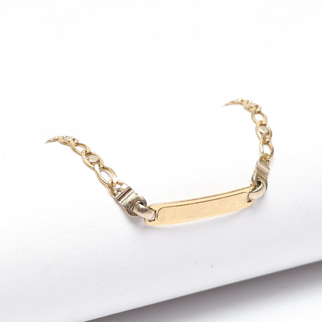 ARMBAND med BRICKA, guld, 18k, ca 2,5 gram. på auktion hos Gomér & Andersson Linköping