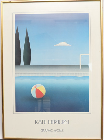 KATE HEPBURN. Utställningsaffisch, "Graphic works". på auktion hos Falun Auktionsbyrå