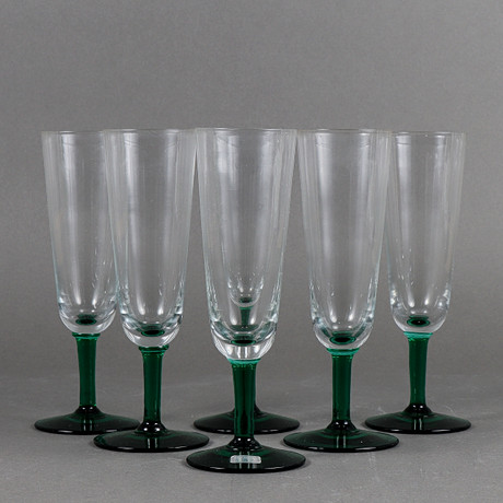 CHAMPAGNEGLAS 6 stycken, Reijmyre. på auktion hos Karlstad Hammarö Auktionsverk