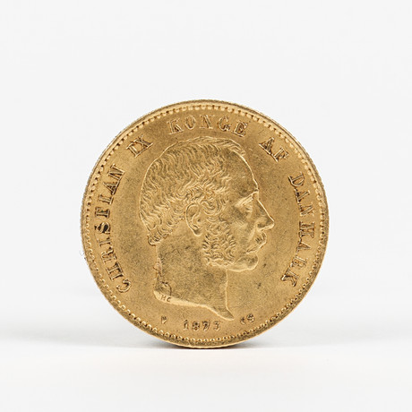 GULDMYNT, 20 kr, Christian IX, Danmark, 1873. på auktion hos Karlstad Hammarö Auktionsverk