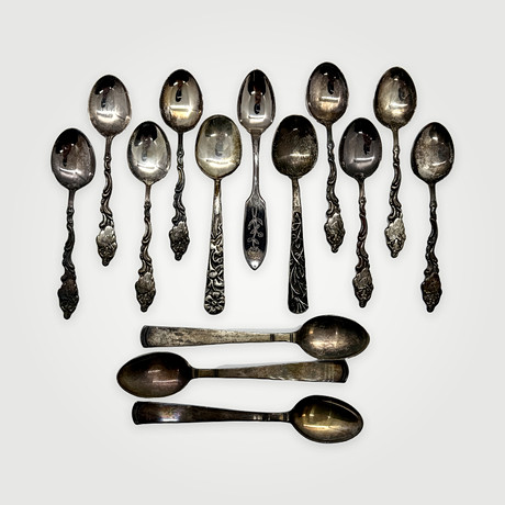 KAFFESKEDAR, 14 st, Silver. på auktion hos Auktionshuset STO Bohuslän