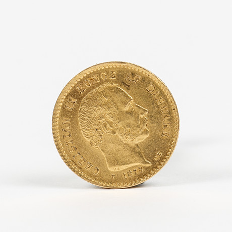GULDMYNT, 10 kr, Christian IX, Danmark, 1873. på auktion hos Karlstad Hammarö Auktionsverk