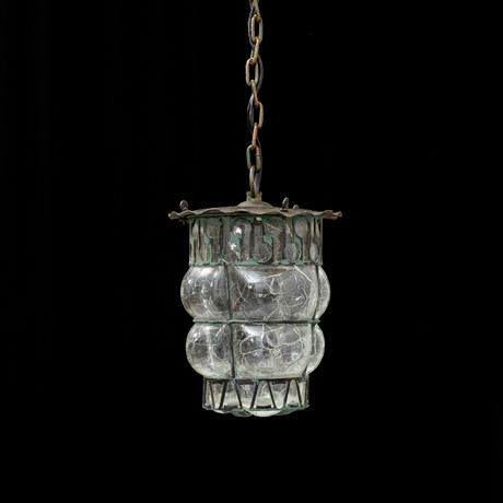 TAKLYKTA, glas och patinerad metall, 1900-talets andra hälft. på auktion hos Auktionshuset Kolonn