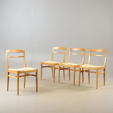 ERIK WÖRTZ. Stolar, 4 stycken, "Petra, Diné", ek, IKEA, 1900-talets mitt. på auktion hos Helsingborgs Auktionskammare