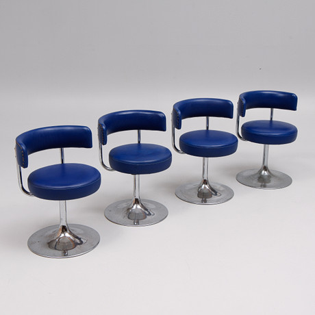 BÖRJE JOHANSSON. Snurrstol, 4 st, "Jupiter", Johanson Design , Markaryd, 1970/80-tal. på auktion hos Auktionsbyrån Varberg