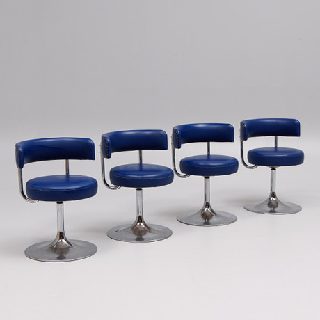 BÖRJE JOHANSON. Snurrstol, 4 st, "Jupiter", Johanson Design, Markaryd, 1970/80-tal. på auktion hos Auktionsbyrån Varberg