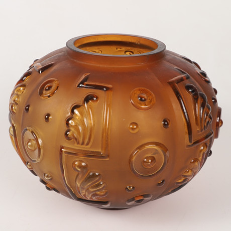 EDVIN OLLERS. Vas, "EOL", glas, Art Deco, Elme Glasbruk, 1930-tal. på auktion hos Helsingborgs Auktionskammare