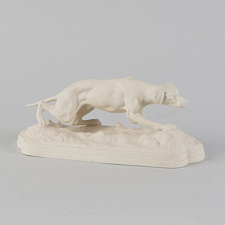 Skulptur, Parian, Gustavsberg, 1912, Jakthund. på auktion hos Metropol Auktioner