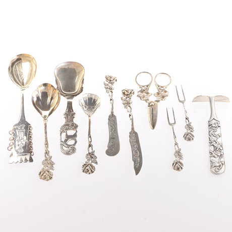 DIVERSE SILVER, 10 delar. på auktion hos RA Auktionsverket Norrköping