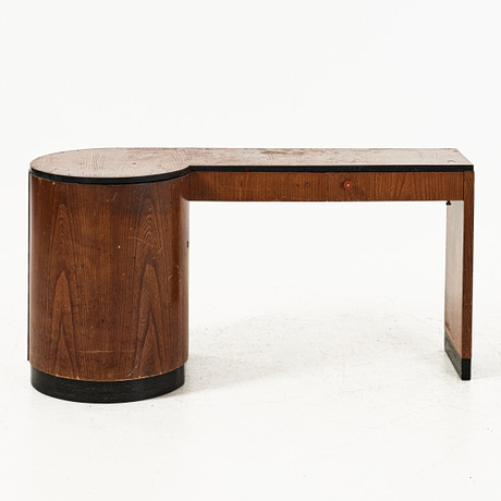 SMINKBORD, Art Deco, fanér i teak, två lådor, skåpsdel. på auktion hos Stockholms Auktionsverk Magasin 5