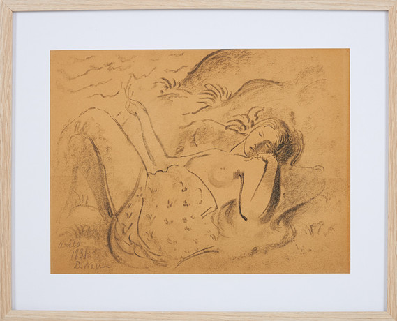 DAVID WALLIN. "Arild", blyerts/kol på papper, signerad, daterad 1931. på auktion hos Stockholms Auktionsverk Sickla