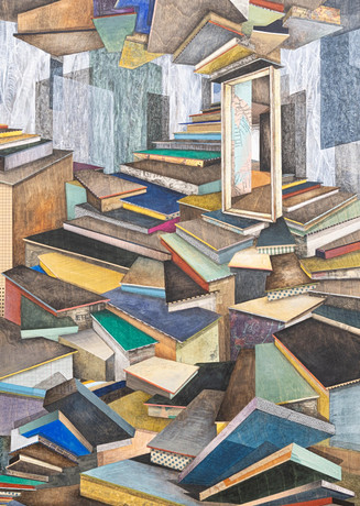 MARIA ENGHOLM (DANMARK FÖDD 1976). "Finding your way", mixed media på pannå, signerad och daterad 2019. på auktion hos Garpenhus Auktioner