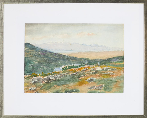 KARL TIRÉN. Fjällandskap, akvarell, monogramsignerad, daterad 1920. på auktion hos Stockholms Auktionsverk Sickla