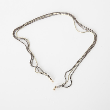 OLE LYNGGAARD. f 1936. Collier, oxiderat silver och 14K guld. på auktion hos Auktionsverket Engelholm