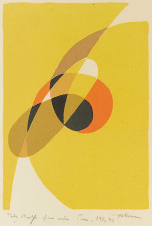 PIERRE OLOFSSON (1921–1996). Komposition, signerad, serigrafi. på auktion hos Crafoord Auktioner Stockholm