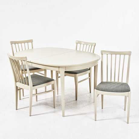 CARL MALMSTEN. Matgrupp, 5 delar, "Herrgården", Åfors möbelfabrik. på auktion hos Stockholms Auktionsverk Magasin 5