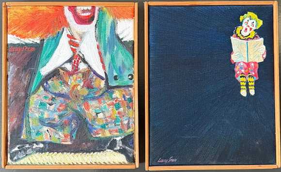 LASSY STEN. "Clown I + II" Olja på duk. 2st. på auktion hos Auktionshuset STO Bohuslän